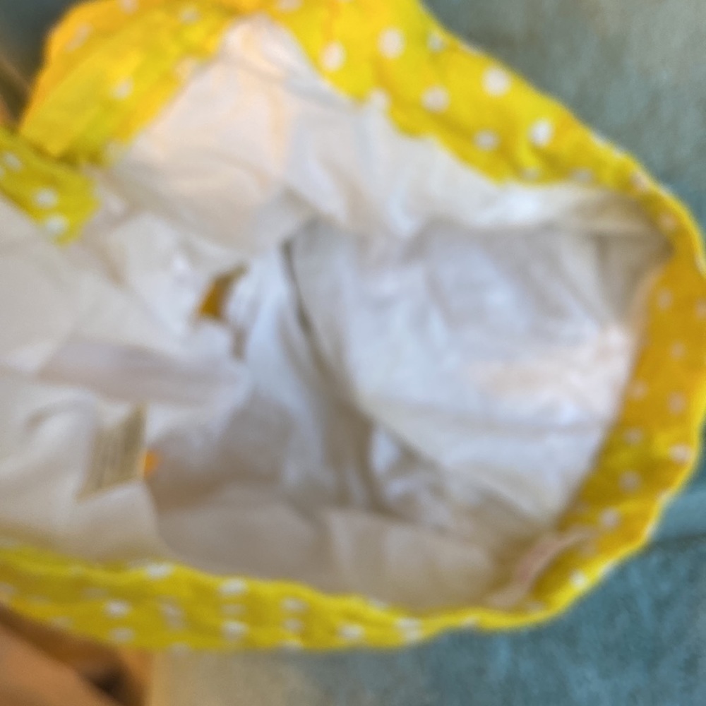 Yellow lined shorts with white dots size small - Picture 8 of 10
